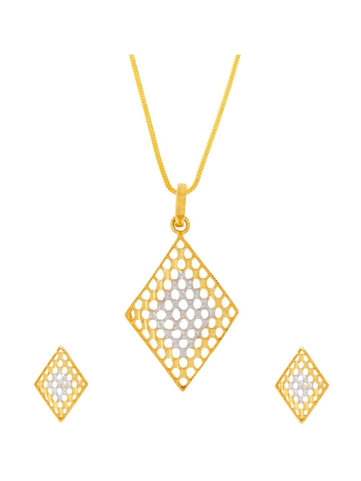 Waman Hari Pethe Jewellers 22k Gold Pendant Set for Women