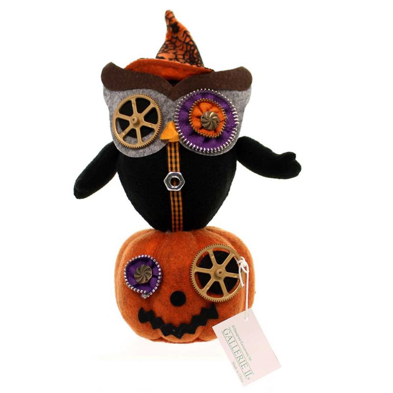 Halloween Owl On Pumpkin Zippers Witch  -  Decorative Figurines