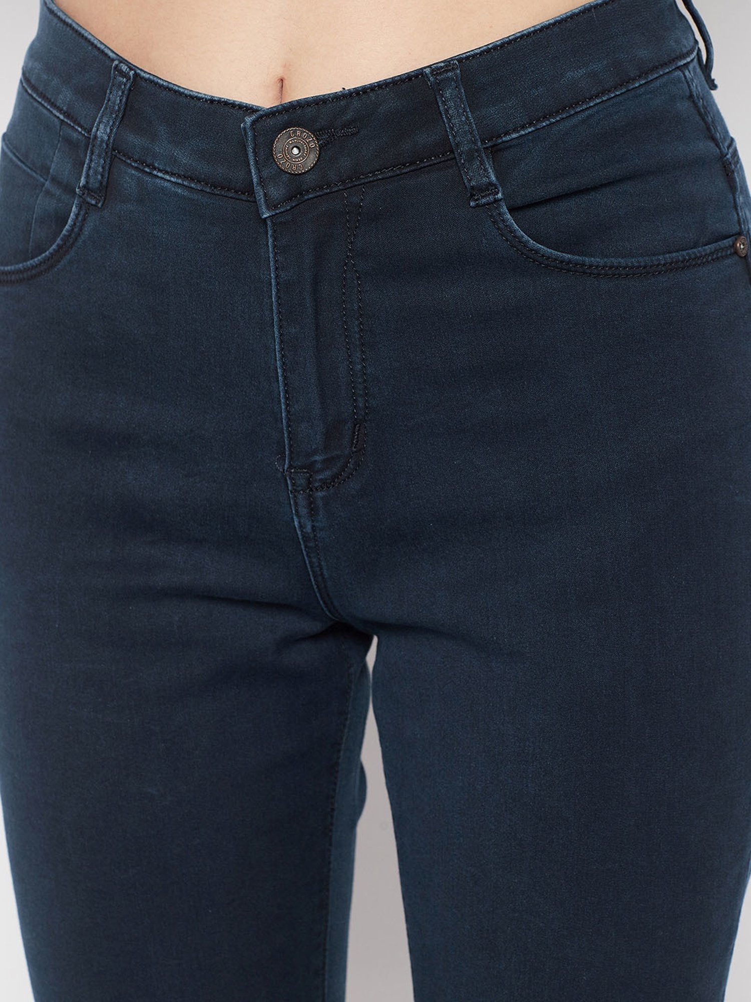 Crozo By Cantabil Dark Blue Regular Fit Mid Rise Jeans