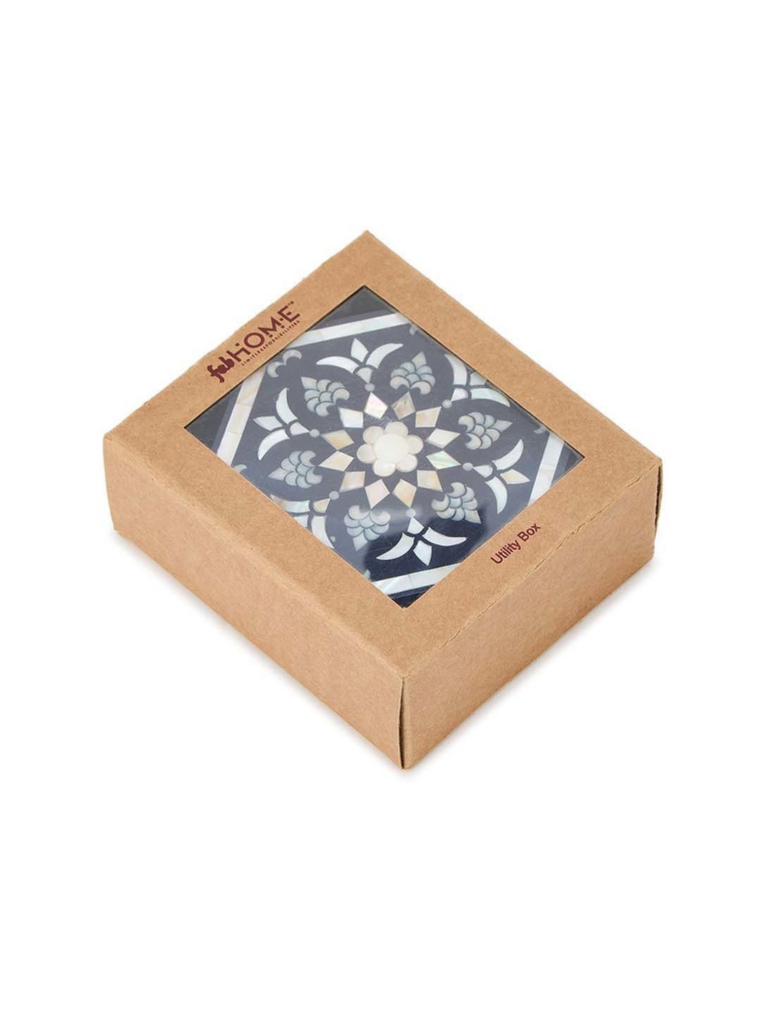 Fabindia Home Utkarsh Blue Wood Decaled Utility Box