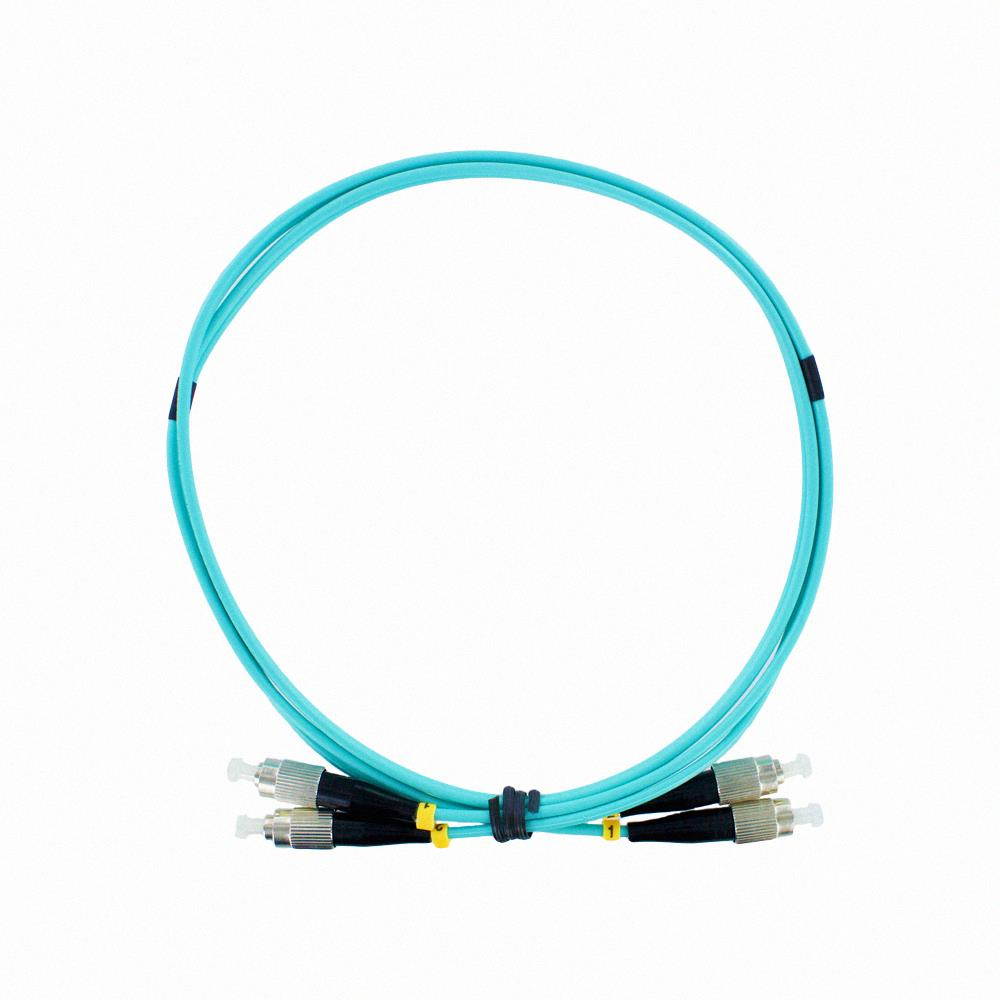 NavePoint FC-FC 10GB Fiber Optic Cable Duplex 50/125 Multimode 1M Aqua