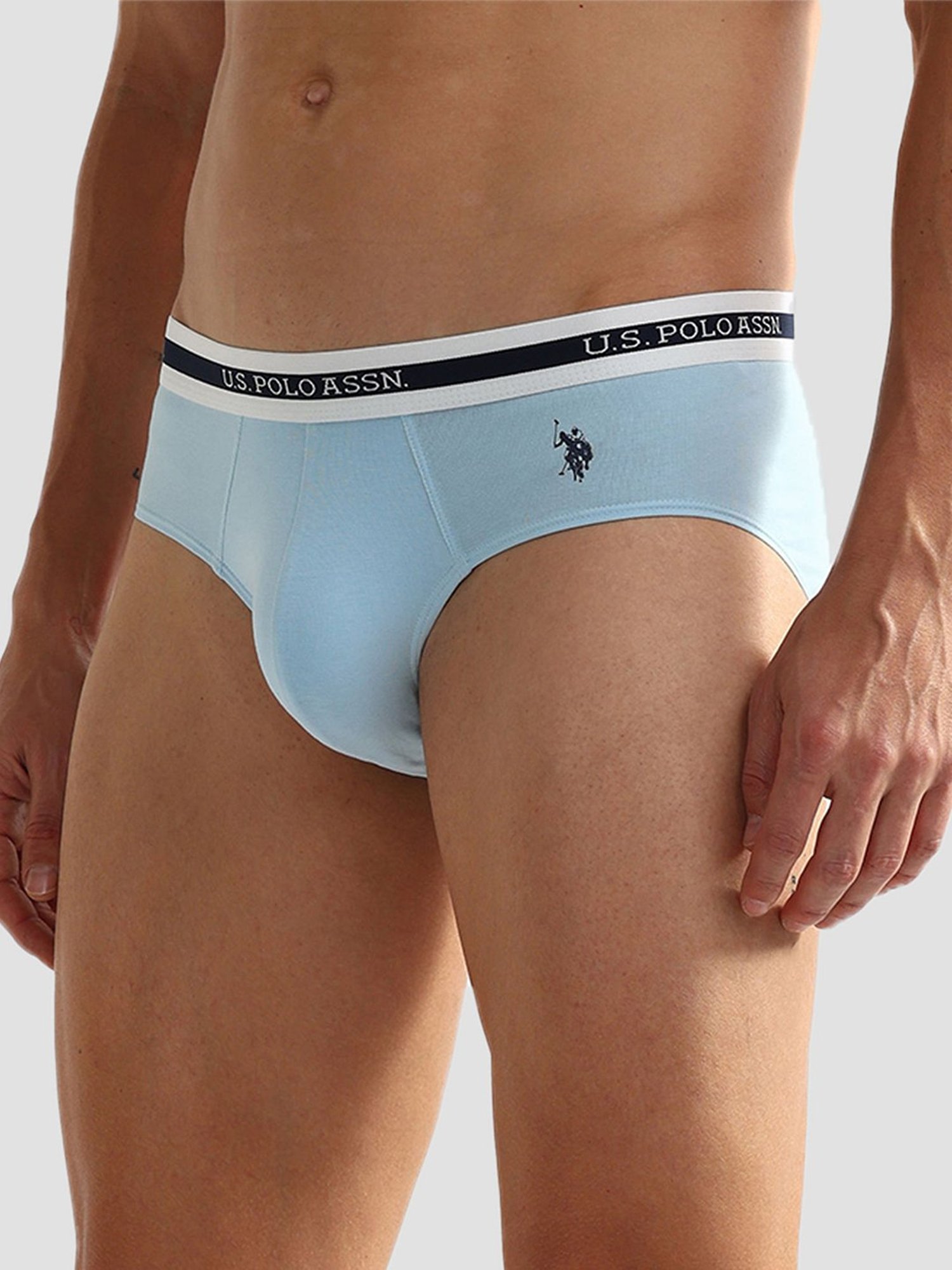 U.S. Polo Assn. Sky Blue & Grey Briefs - Pack of 2