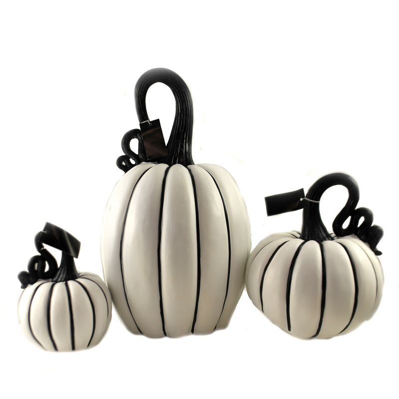 Halloween 13.0" Black And White Pumpkins Matte Finish  -  Decorative Figurines