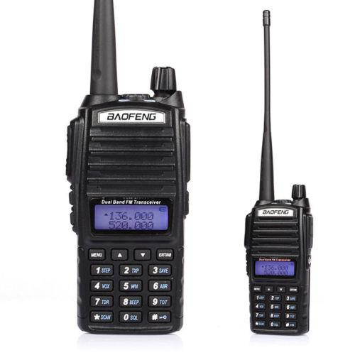 Baofeng Black UV-82 VHF/UHF MHz Dual-Band Ham Walkie Talkies Two-way US Adapter