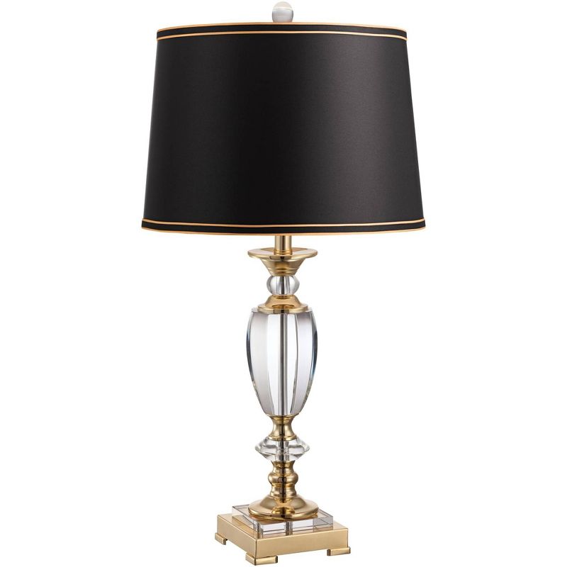 Vienna Full Spectrum Traditional Table Lamp Brass Cut Glass Urn Black Gold Hardback Drum Shade for Living Room Bedroom Bedside