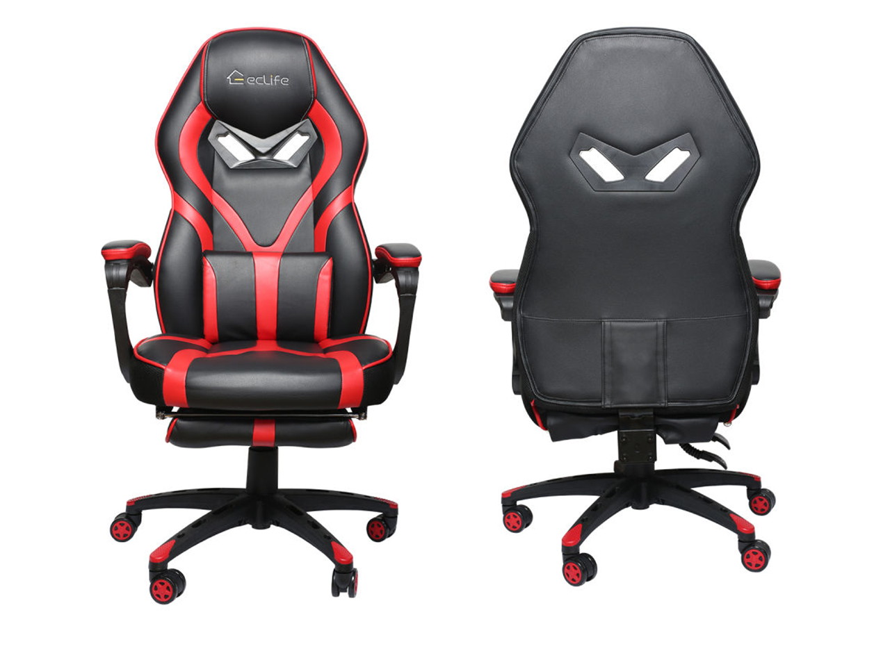 Massage Gaming Chair Office Chair High Back Computer Chair PU Leather Desk Chair PC Racing Executive Ergonomic Adjustable Swivel Task Chair with Headrest and Lumbar Support