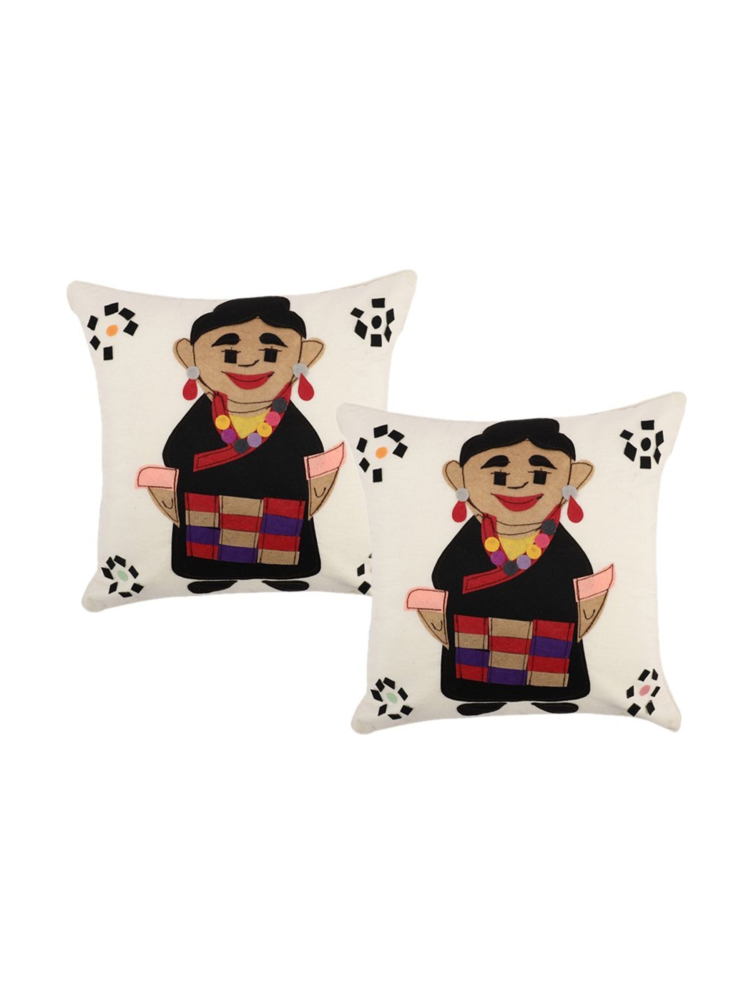 VarEesha Multicolor Cotton Cushion Cover - Set of 2