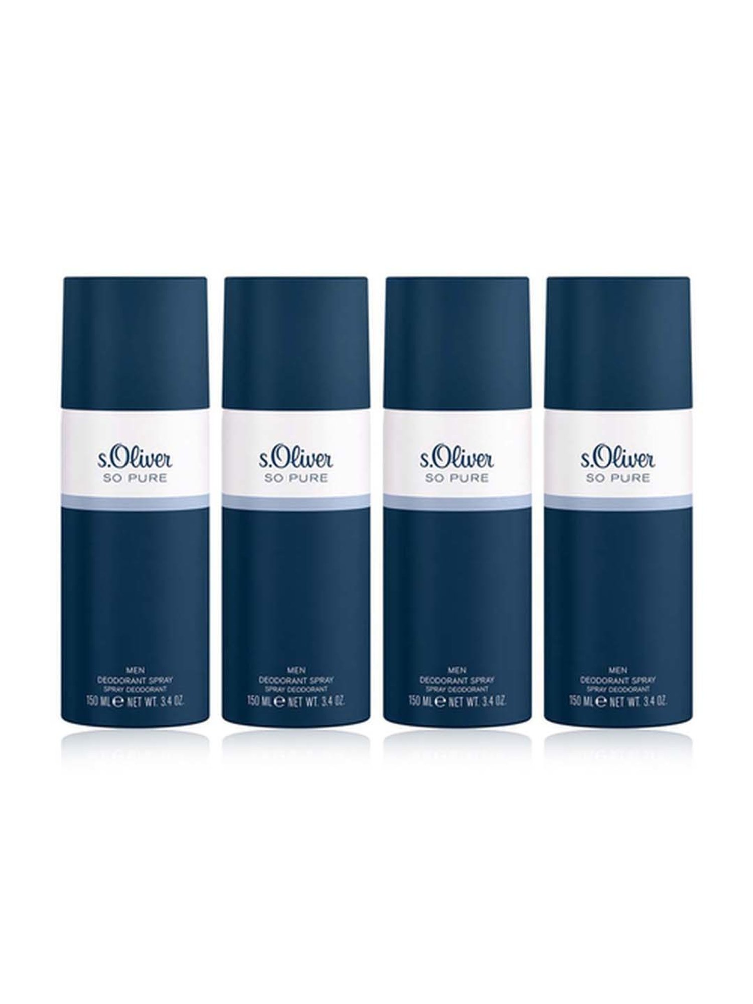 s.Oliver So Pure Man Deodorant Aerosol Spray (Pack of 4)