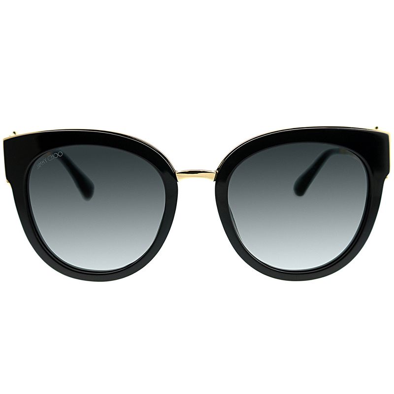 Jimmy Choo with Clip On Earrings  1A5 9O Womens Cat-Eye Sunglasses Black Gold 53mm