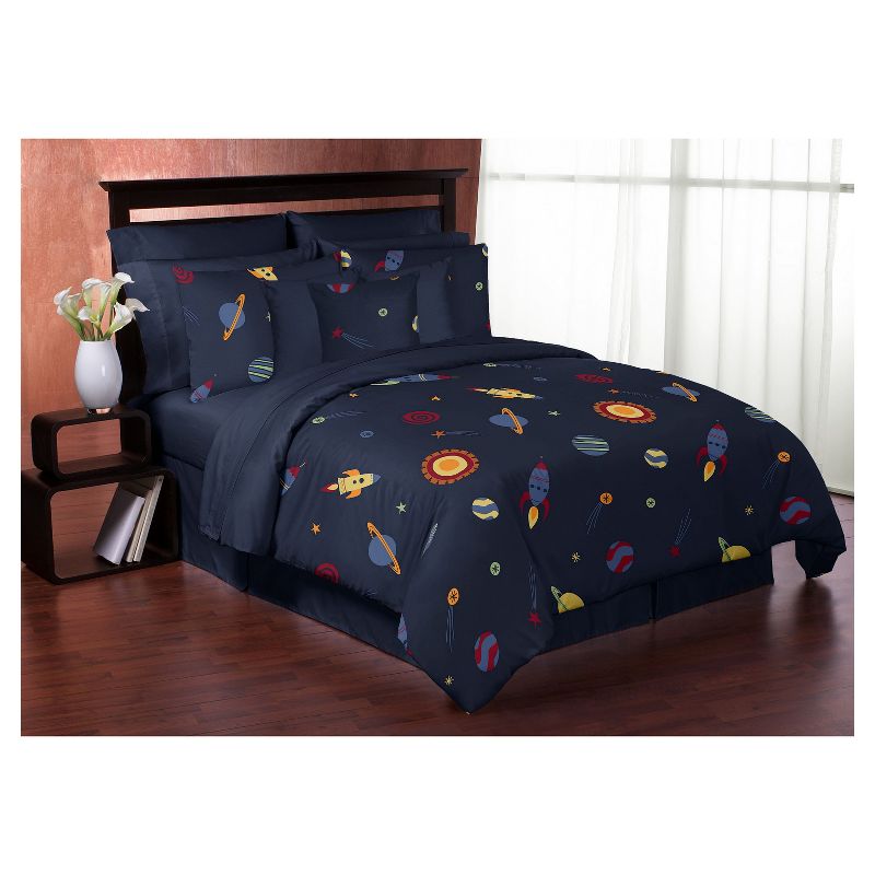 Navy Space Galaxy Comforter Set (Full/Queen) - Sweet Jojo Designs