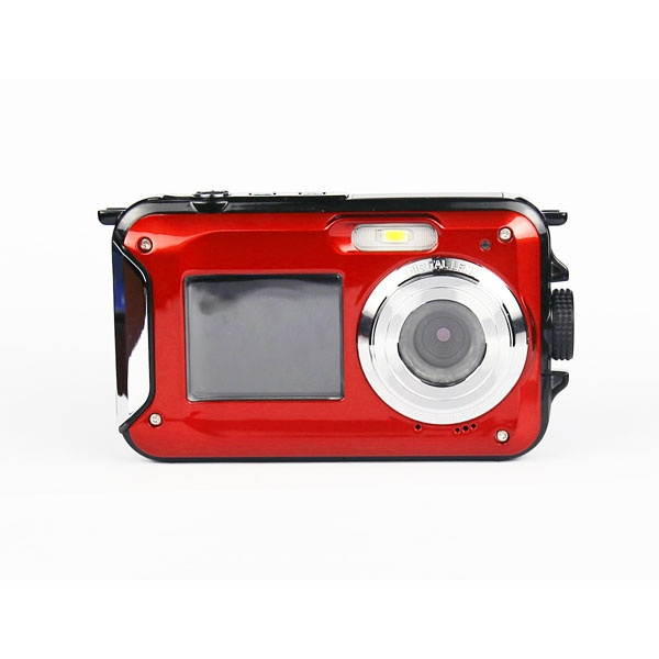 W599 24MP 2.7 Inch Double Screen Waterproof Anti Shake 16X Zoom 1920x1080 HD Camera  Red