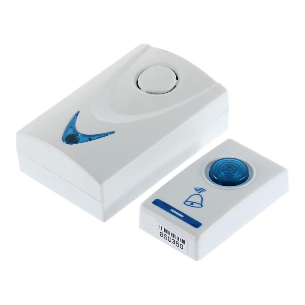 Wireless Door Bell 504D LED Chime Door Bell Doorbell & Wireles Remote control 32 Tune Songs White Home Security Use Doorbell