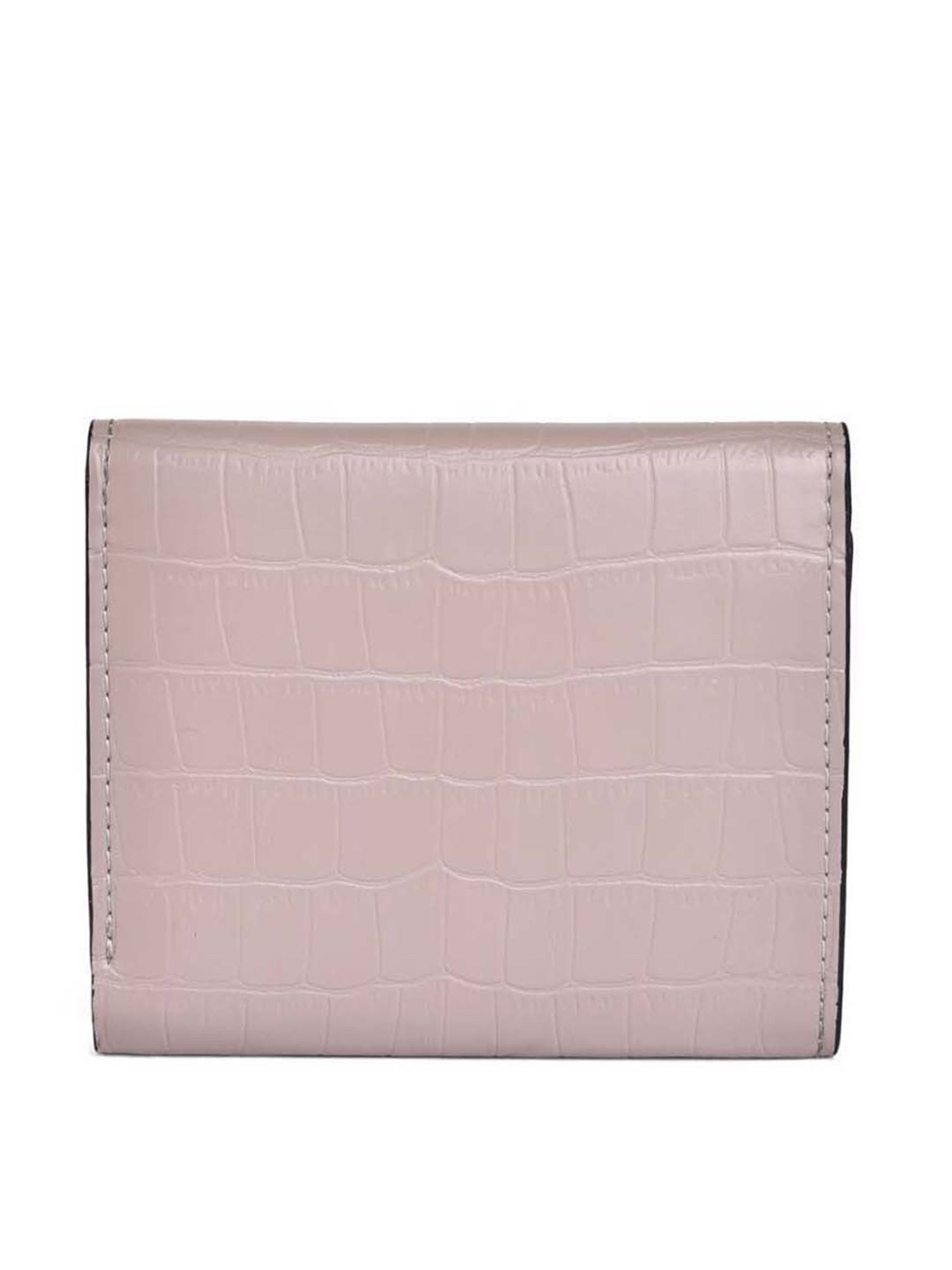 BELWABA Beige Textured Tri-Fold Wallet for Women
