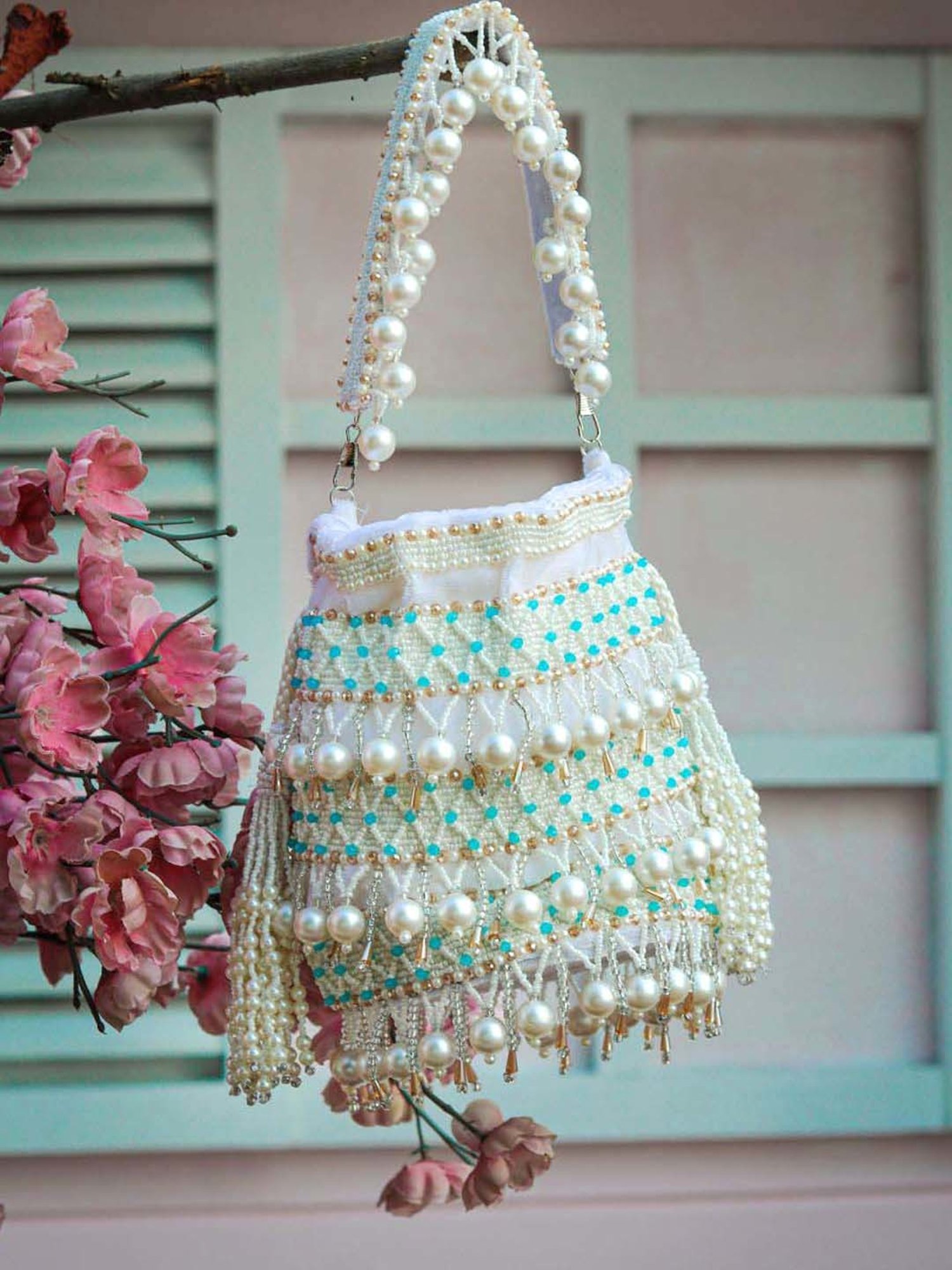 NR by Nidhi Rathi White Fabric Potli