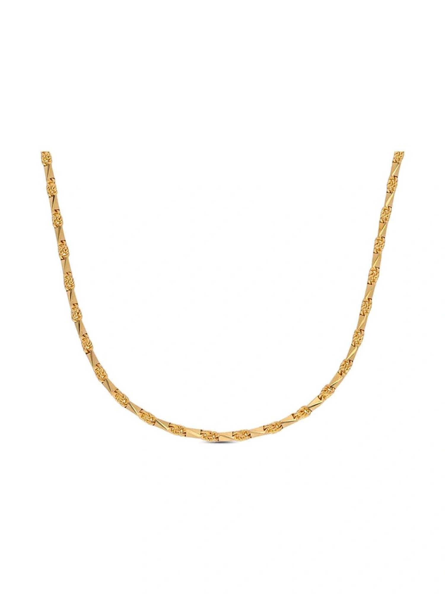 CKC Plain Gold Chain with Knot and Bulb Motif: Timeless Sophistication