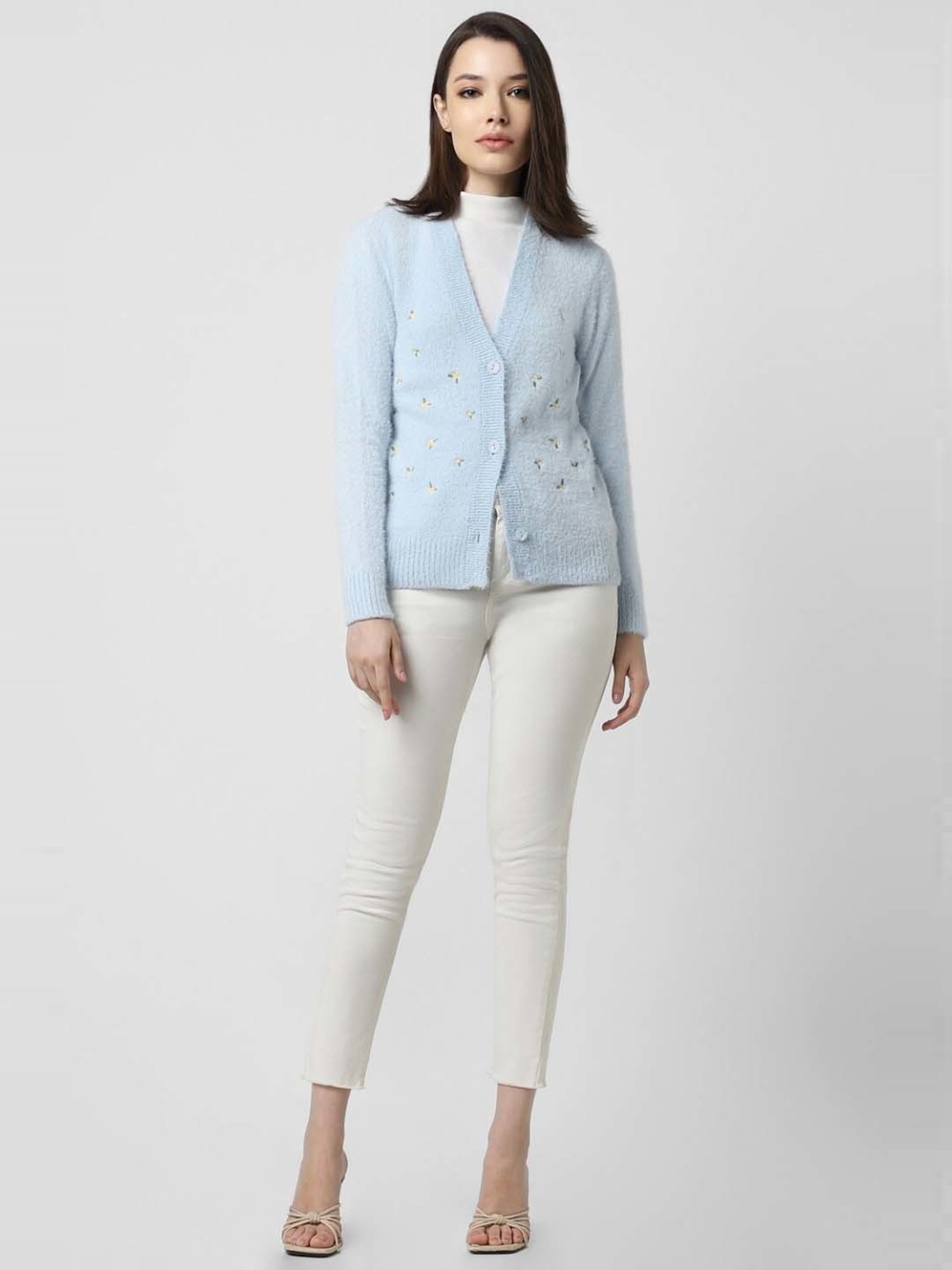 Van Heusen Blue Embroidered Cardigan