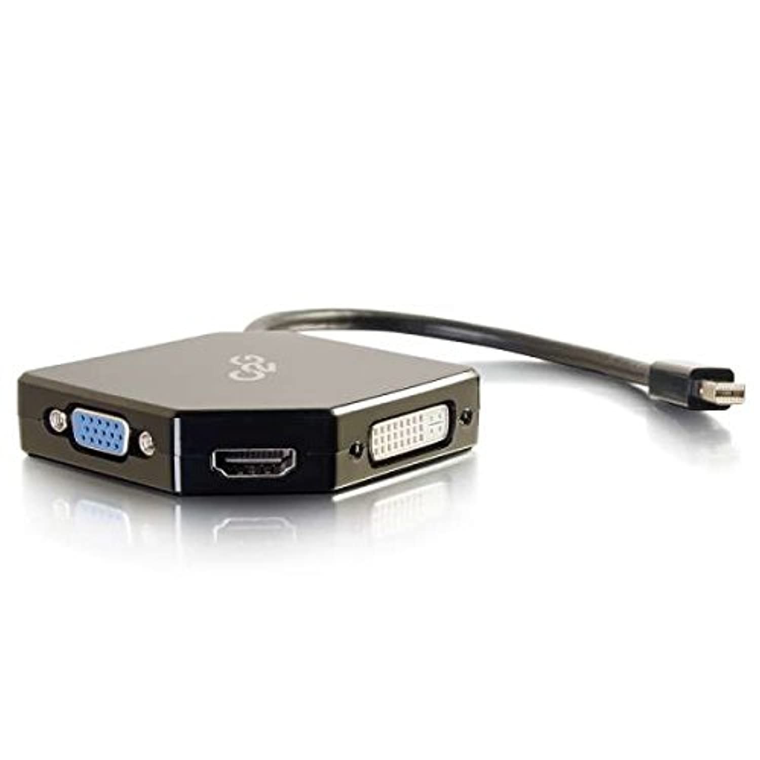 C2G 54341 Mini DisplayPort to 4K UHD HDMI, VGA, or DVI Adapter Converter, Black