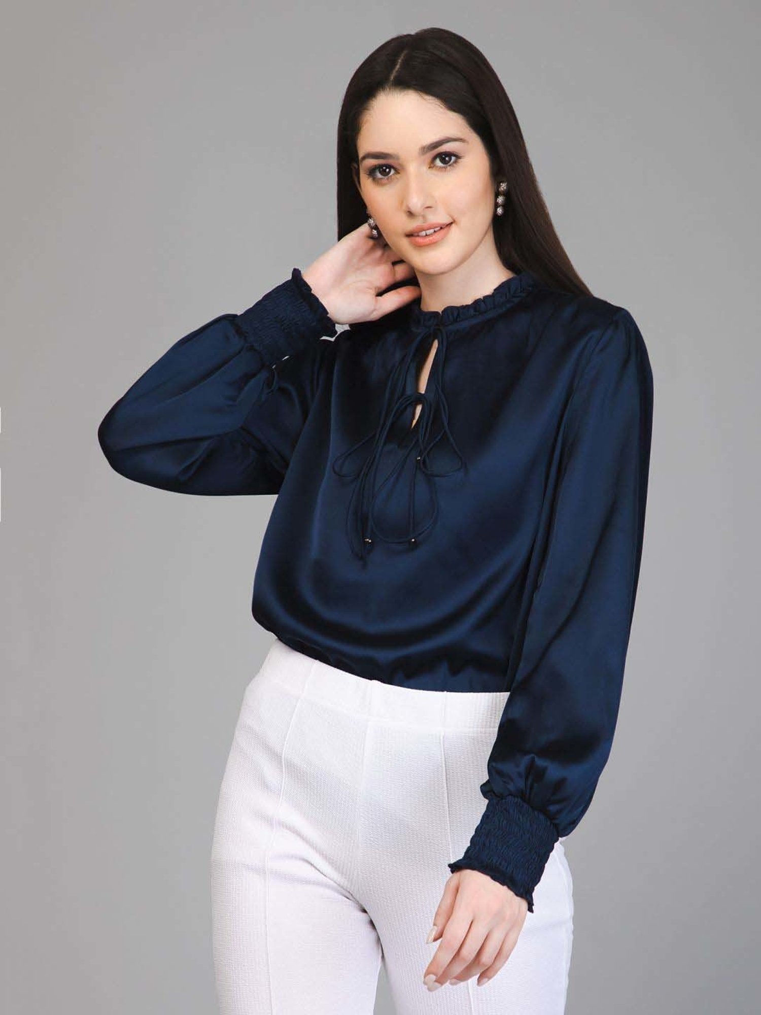 PURYS Navy Regular Fit Top