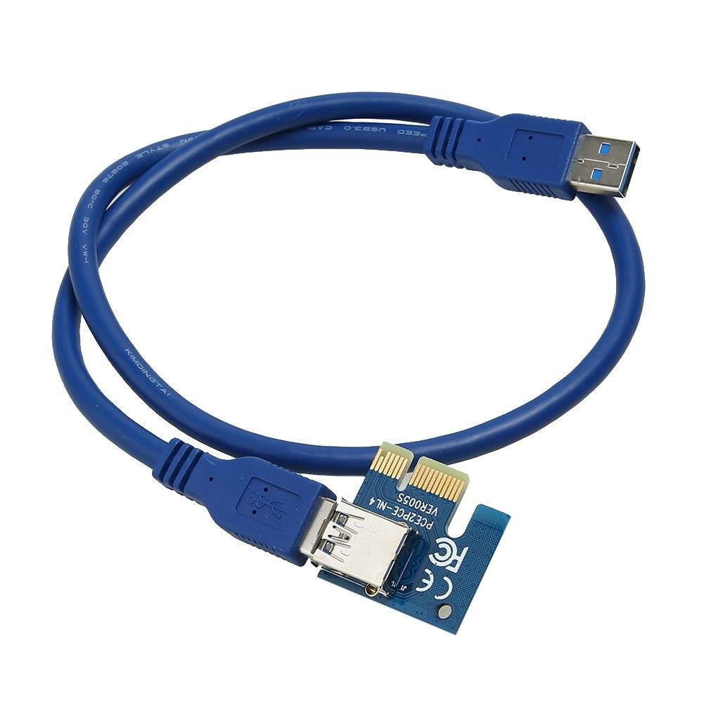 USB3.0 PCIe PCI-E Express 1x to 16x Extender Riser Card Adapter SATA Power Cable 60CM For Any Graphic Card for BTC Miner Machine