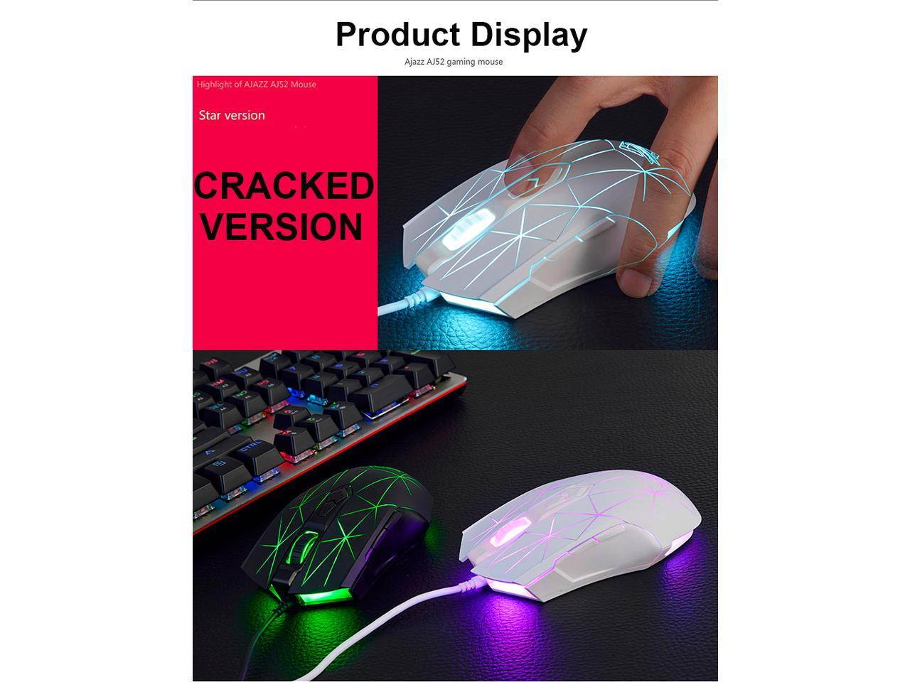 Gaming Mouse Wired, USB Optical Computer Mice with RGB Backlit, 2 Adjustable DPI Up to 2400, Ergonomic Gamer Laptop PC Mouse   for Windows 7/8/10/XP -Black