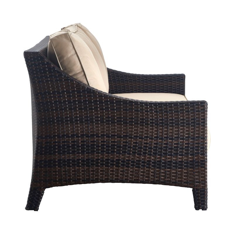 Tahoe Outdoor Three-Seater Sofa - Brown Wicker - Serta