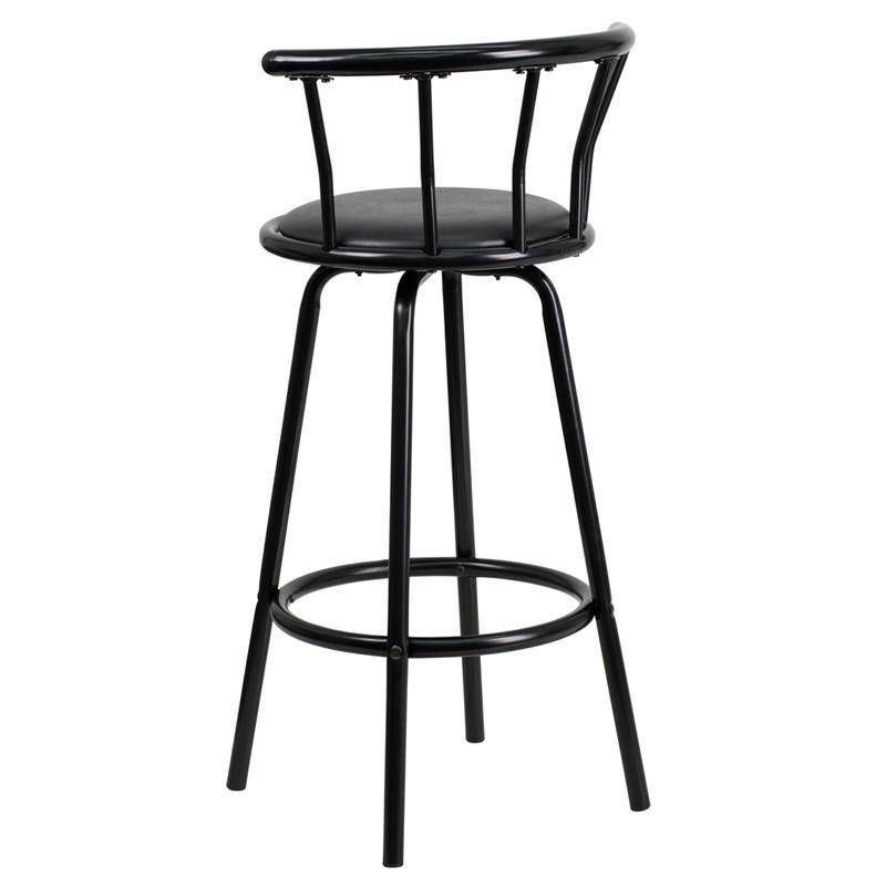 Metal Crown Back Barstool Black - Riverstone Furniture Collection