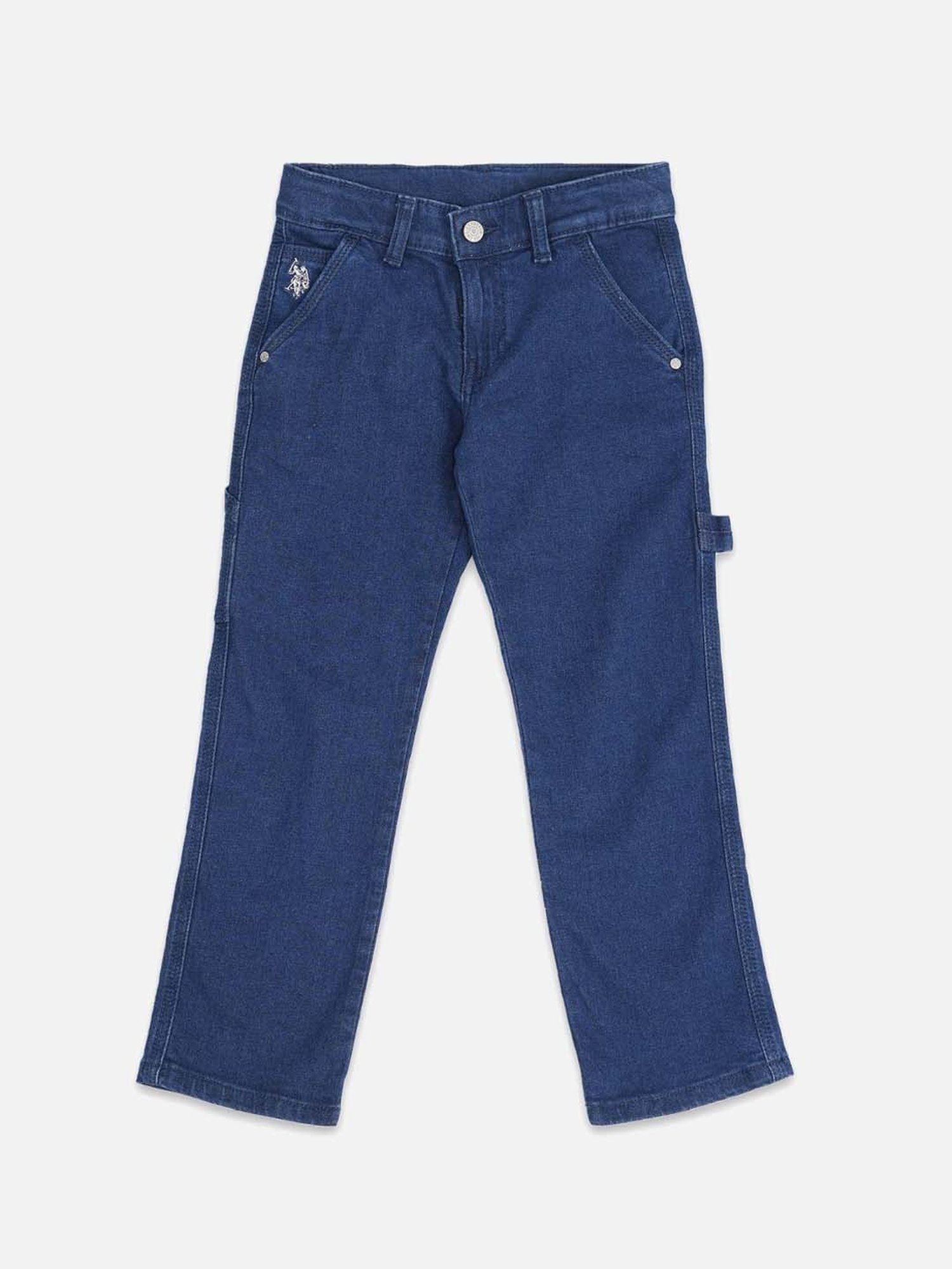 U.S. Polo Assn. Boys Blue Cotton Solid Jeans
