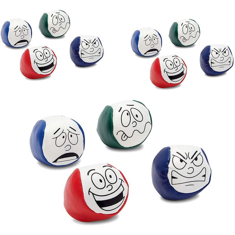 Blue Panda 12 Pack Juggling Balls, Kick Sack Bean Bags with 4 Funny Face Designs
