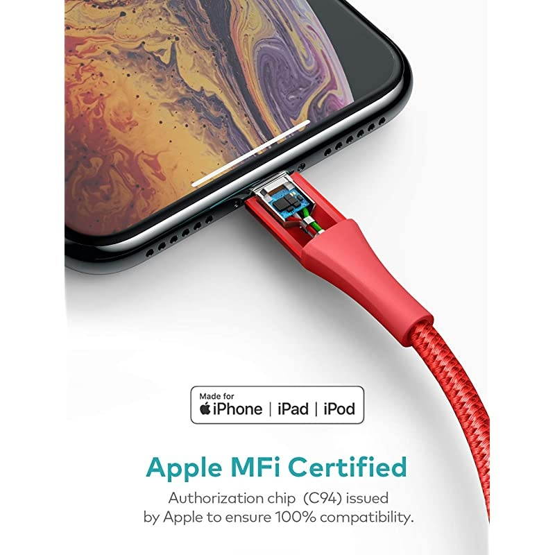 USB C to Lightning Cable iPhone 12 Charger Cable 6ft Apple MFi Certified Fast Charging Support Power Delivery Nylon Braided Cable for iPhone 121111 Pro MaxXS MaxXSXRX88 Plus Red