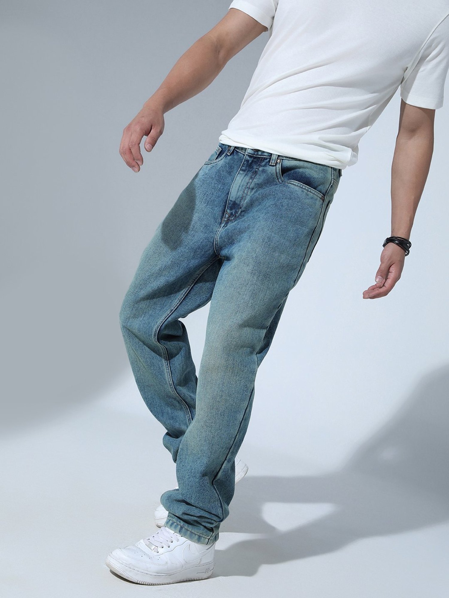 Hubberholme Blue Cotton Straight Fit Jeans