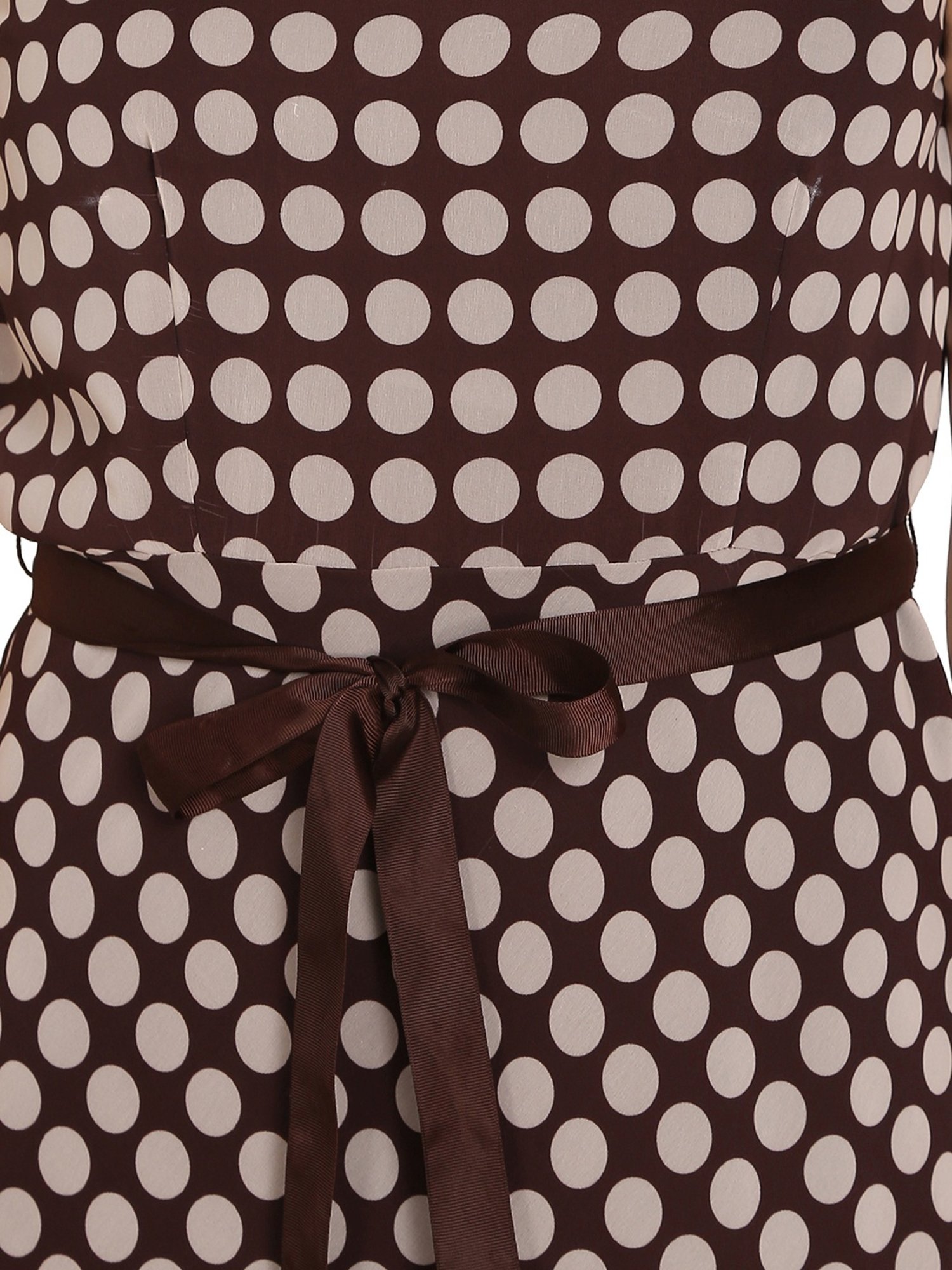 Office & You Brown Print A-Line Dress