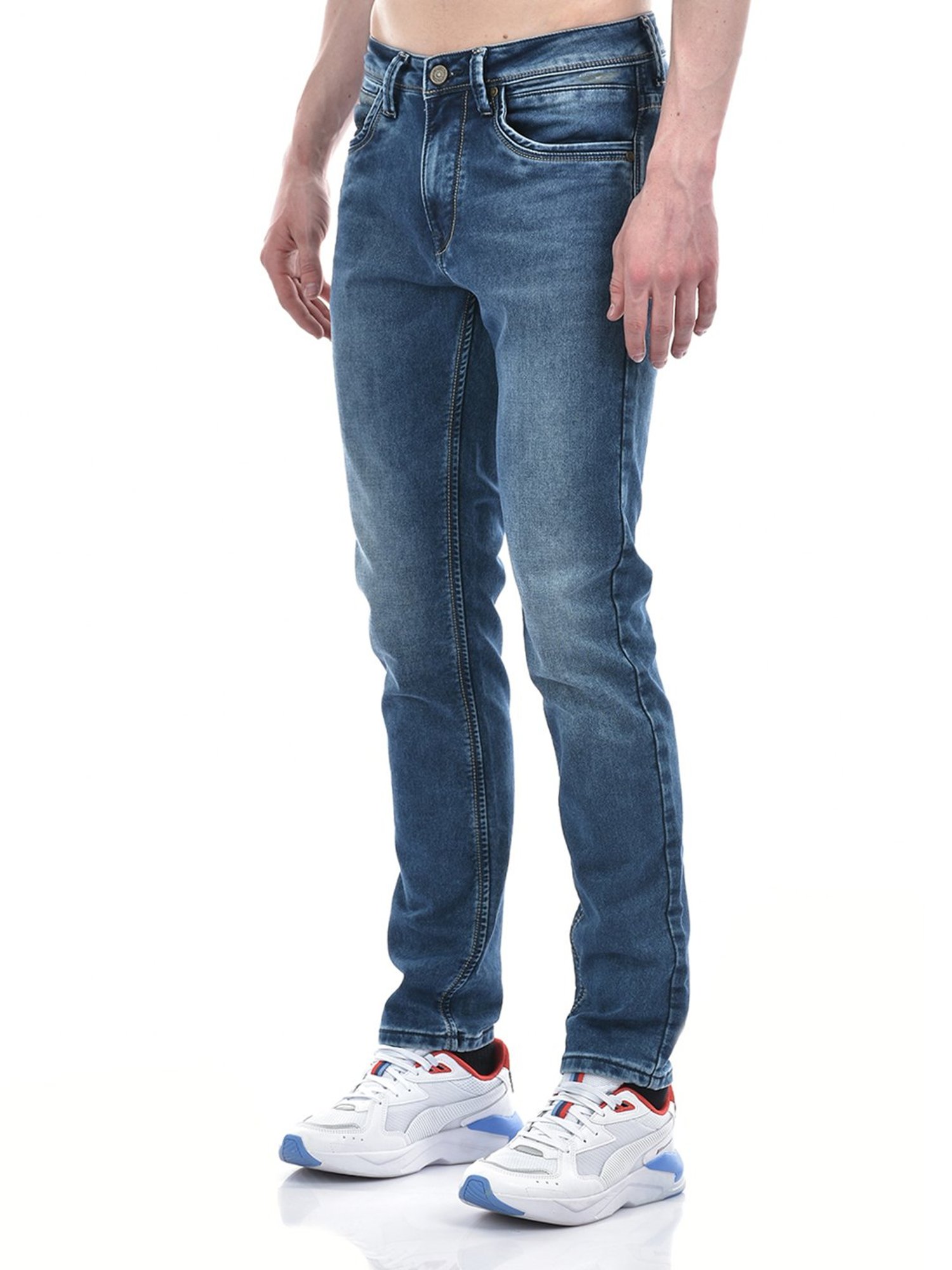 Lawman Pg3 Blue Straight Fit Heavily Washed Jeans
