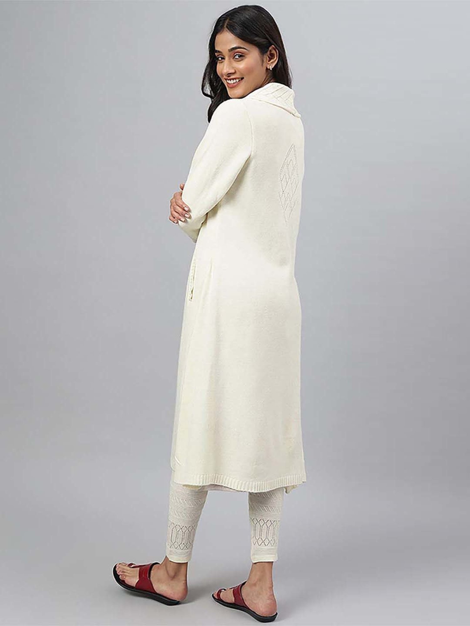 Aurelia White Regular Fit Cardigan