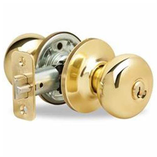 Yale 700H-605 Polished Brass US3 Horizon Heavy Duty Entry Knob And Rosettes For Doors 1-3/8" To 1-3/4" With Kwikset Keyway