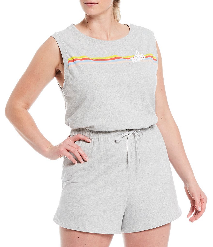 Nike Plus Size Core Print Jersey Cotton Romper