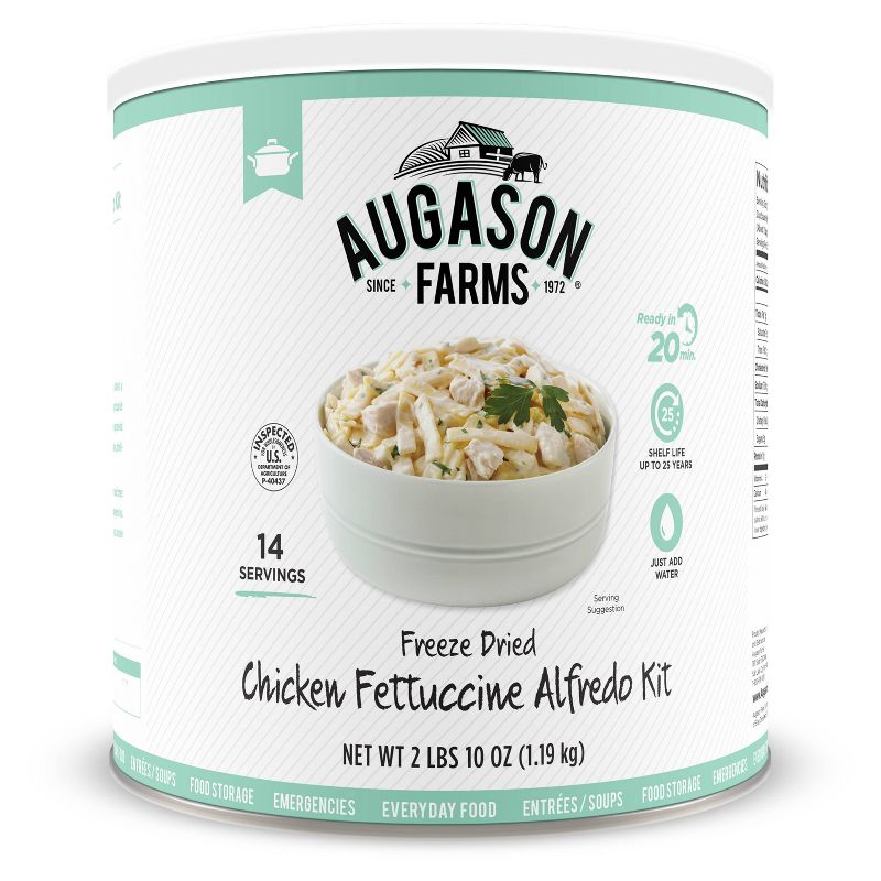 Augason Farms Freeze Dried Chicken Fettuccine Alfredo Emergency Food Kit - 42.4oz