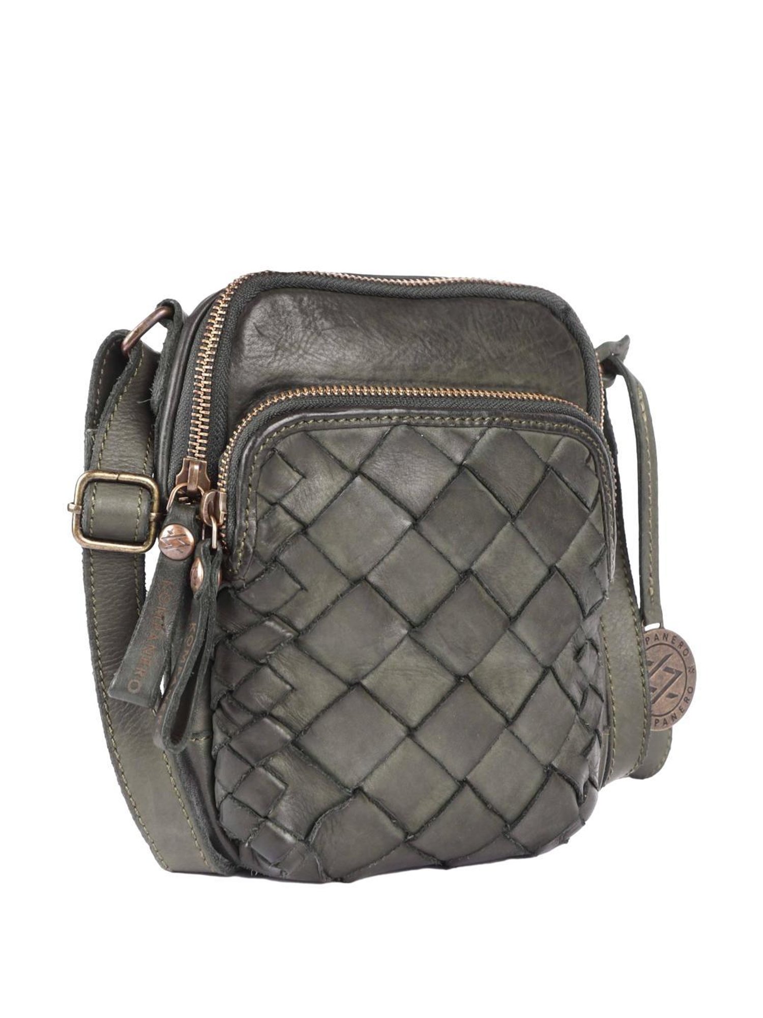 KOMPANERO Marquis Green Textured Cross Body Bag