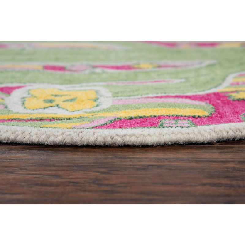 3'X3' Tufted Cactus Round Accent Rug Pink - Rizzy Home