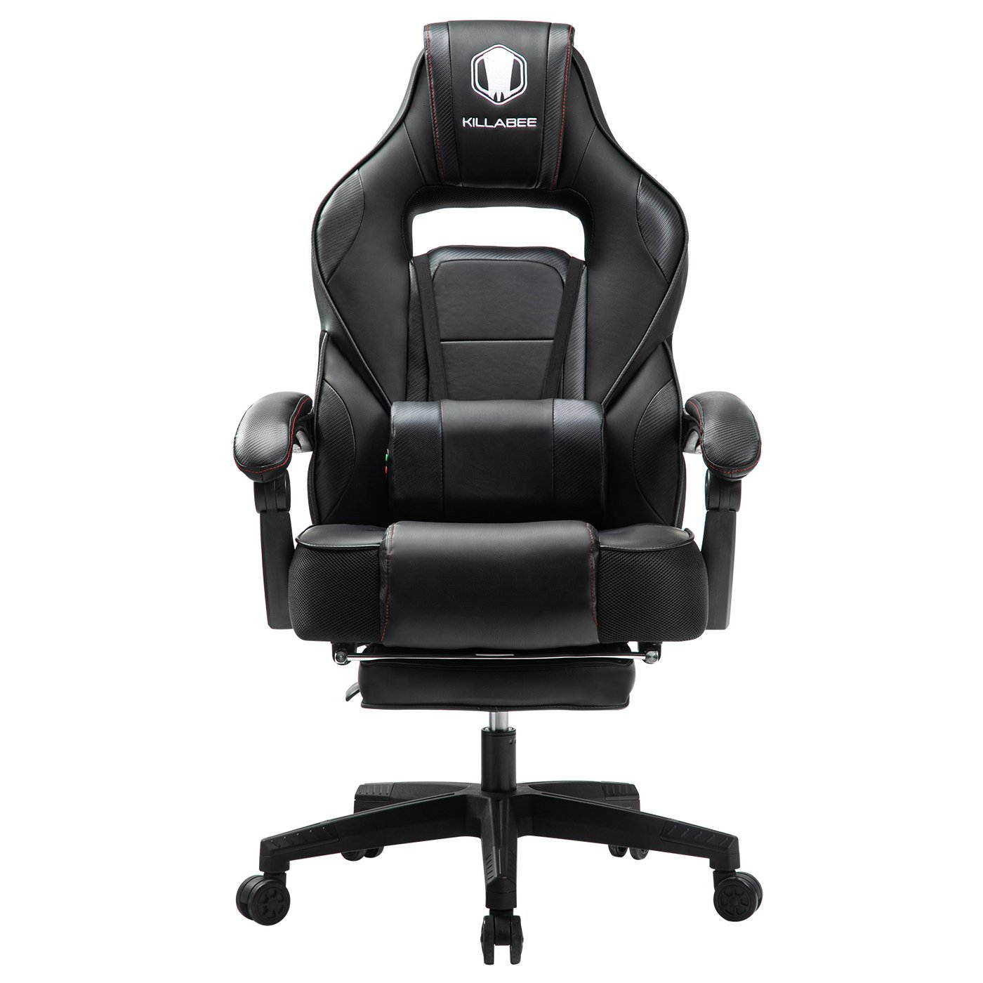KILLABEE Massage Gaming Chair High Back PU Leather PC Racing Computer Desk Office Swivel Recliner with Retractable Footrest and Adjustable Lumbar Support