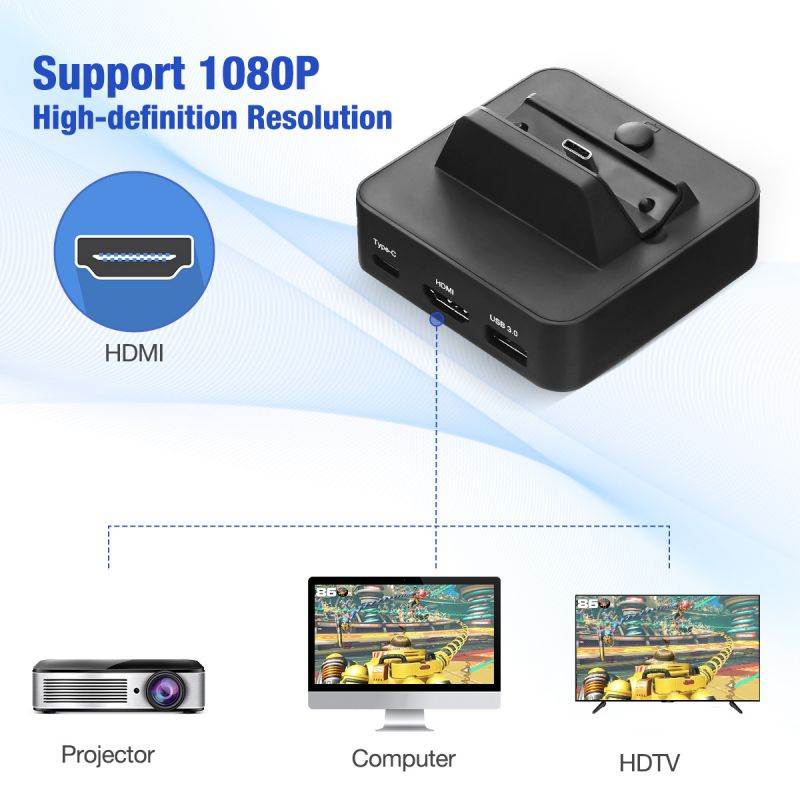Portable HDMI TV Adapter Docking Station for Nintendo Switch Mini Switch Charging Dock Stand