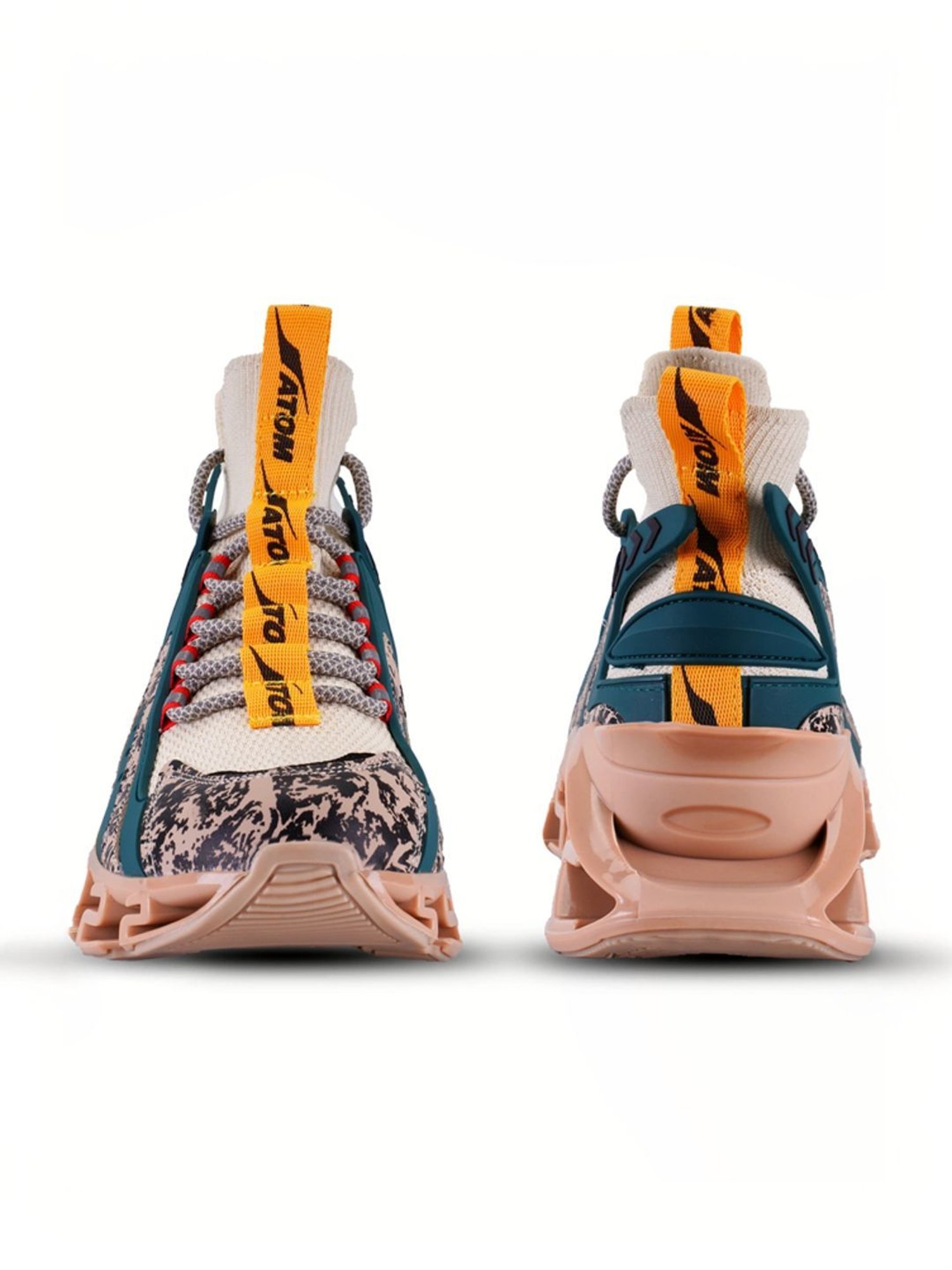 Atom Men's Multi Print Beige Running Shoes