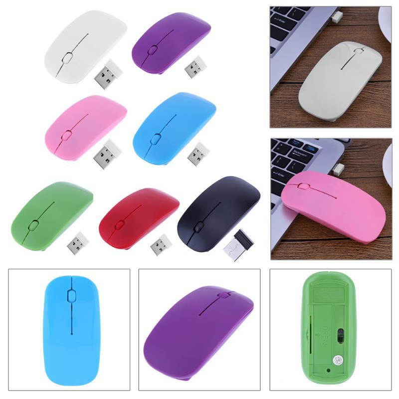 Portable 2.4GHz Wireless Optical Gaming Mouse Gamer Mice 1000DPI Ultra-thin 3-Button Wireless Photoelectric Mouse for PC Laptop