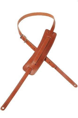 levy's leathers 5/8" carving leather guitar strap with classic 50s pad; brown m25brn