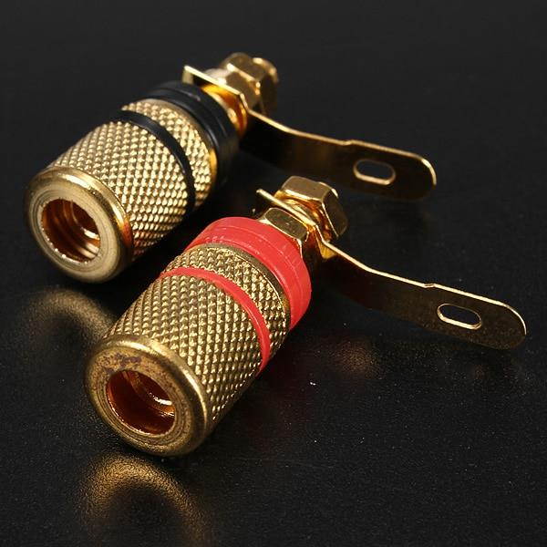 Amplifier Speaker Terminal Binding Post Banana Plug Socket Connector 2x Gold Plated Suitable for 4mm banana plugs