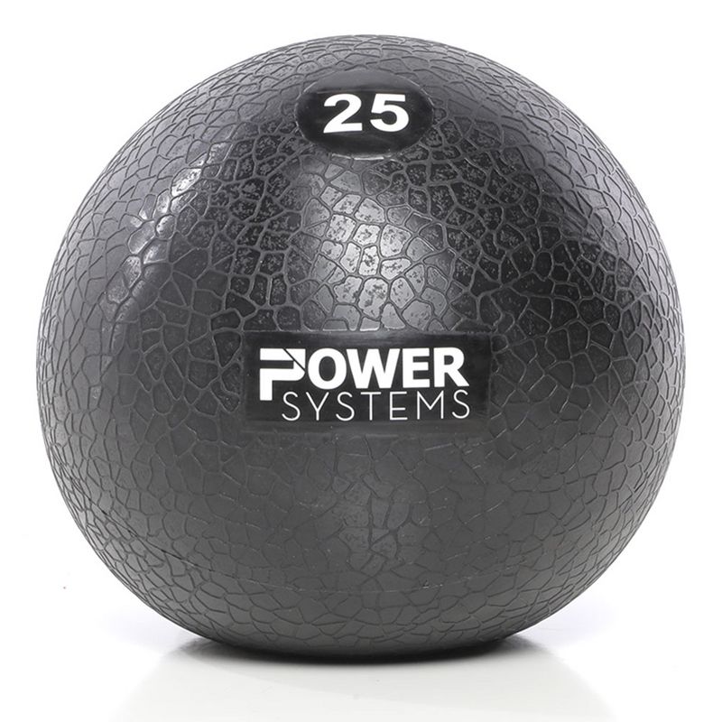 Power Systems MEGA Slam Textured Rubber 10 Inch Round Exercise Ball Prime Fitness Training Weight, 25 Pounds, Gray