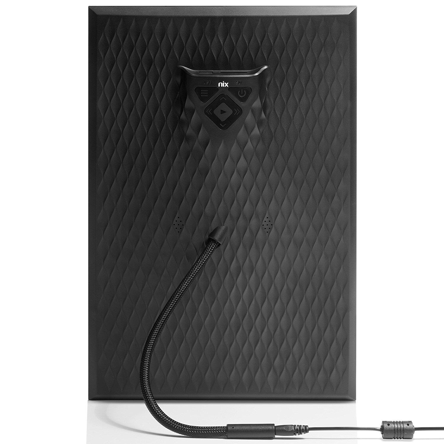 NIX Lux 13.3 inch Hi-Res Digital Photo & HD Video Frame with Motion Sensor - Wood (X13B) - Free 8GB USB Stick