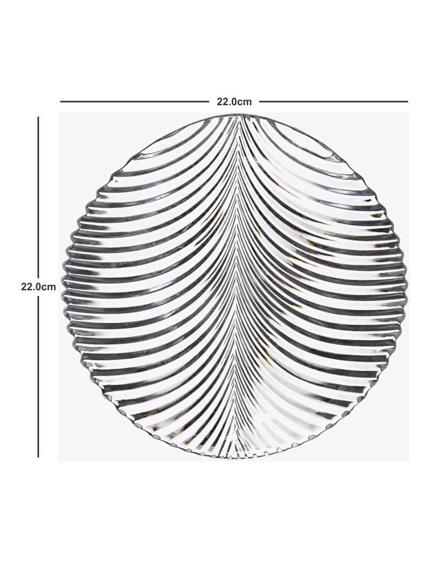 Goodhomes Transparent Glass Leaf Pattern Fruit Serving Platters - Set of 4