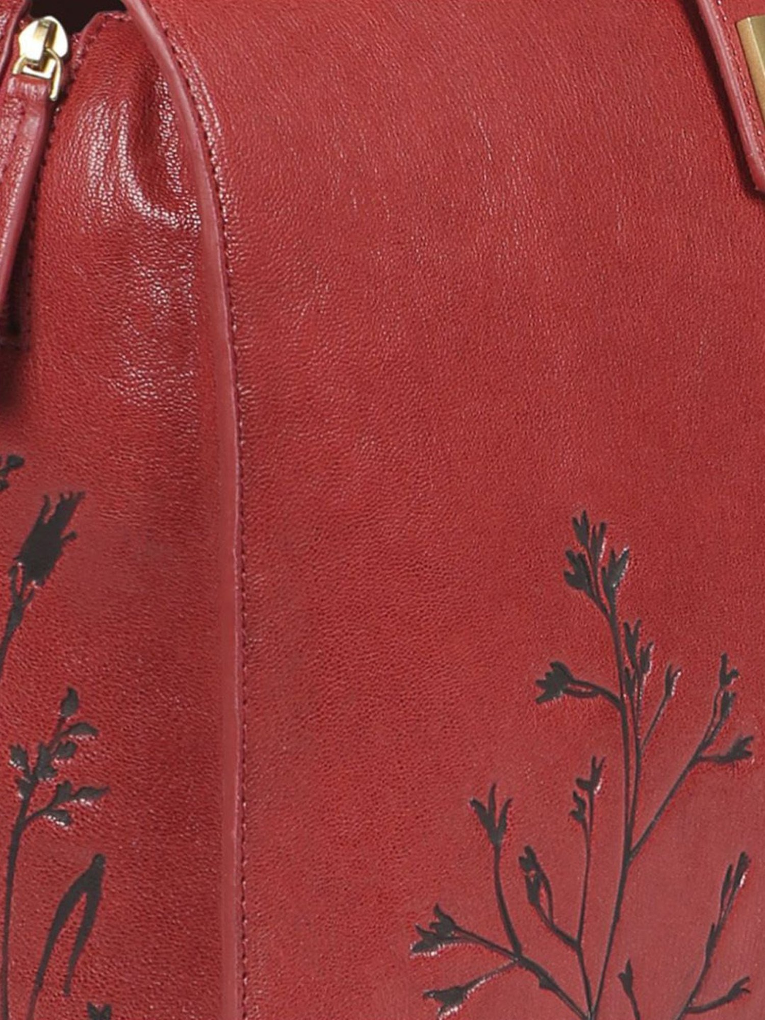 Hidesign EI Bloom 01 Red Leather Solid Handbag