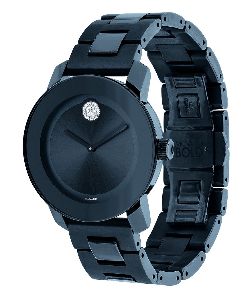 Movado Bold Swiss K1 Crystal IP Stainless Steel Analog Watch