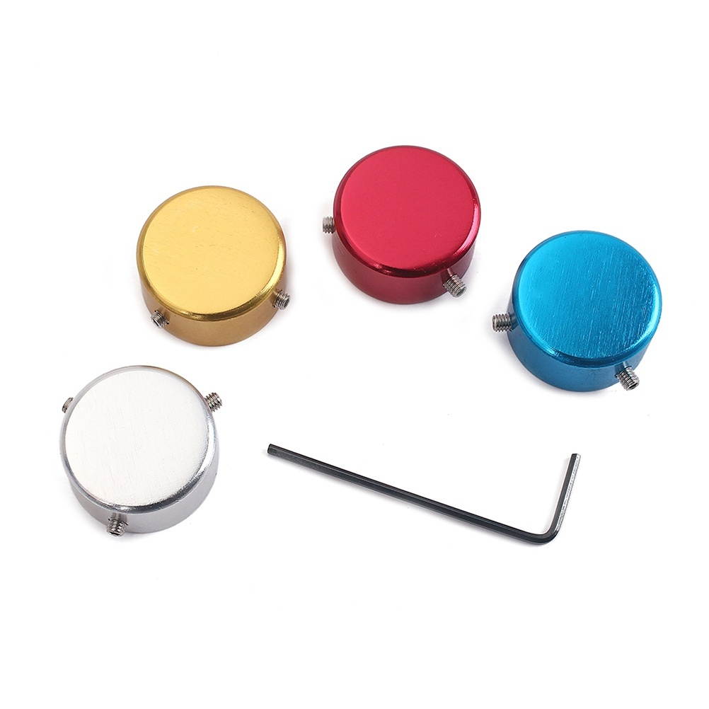 4PCS/ Set Electric Guitar Effect Pedal Switch Knob Metal Effects Pedal Caps Effect Pedal Knobs with Wrench